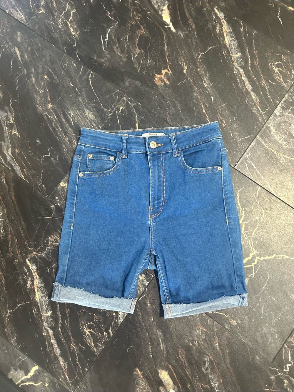 Bershka high rise denim Shorts